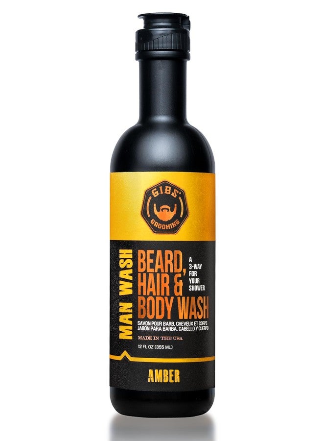 جيبس غسول الجسم GIBS Grooming Amber 3 في 1 للرجال، سائل مرطب ومنظف للحية والشعر - لتر واحد - خالٍ من الكبريتات والبارابين - Image 1